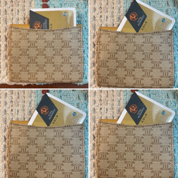 Céline Beige / Light Brown Macadam Coin Purse Pvc Leather Flap Pattern Micro - Picture 9 of 9